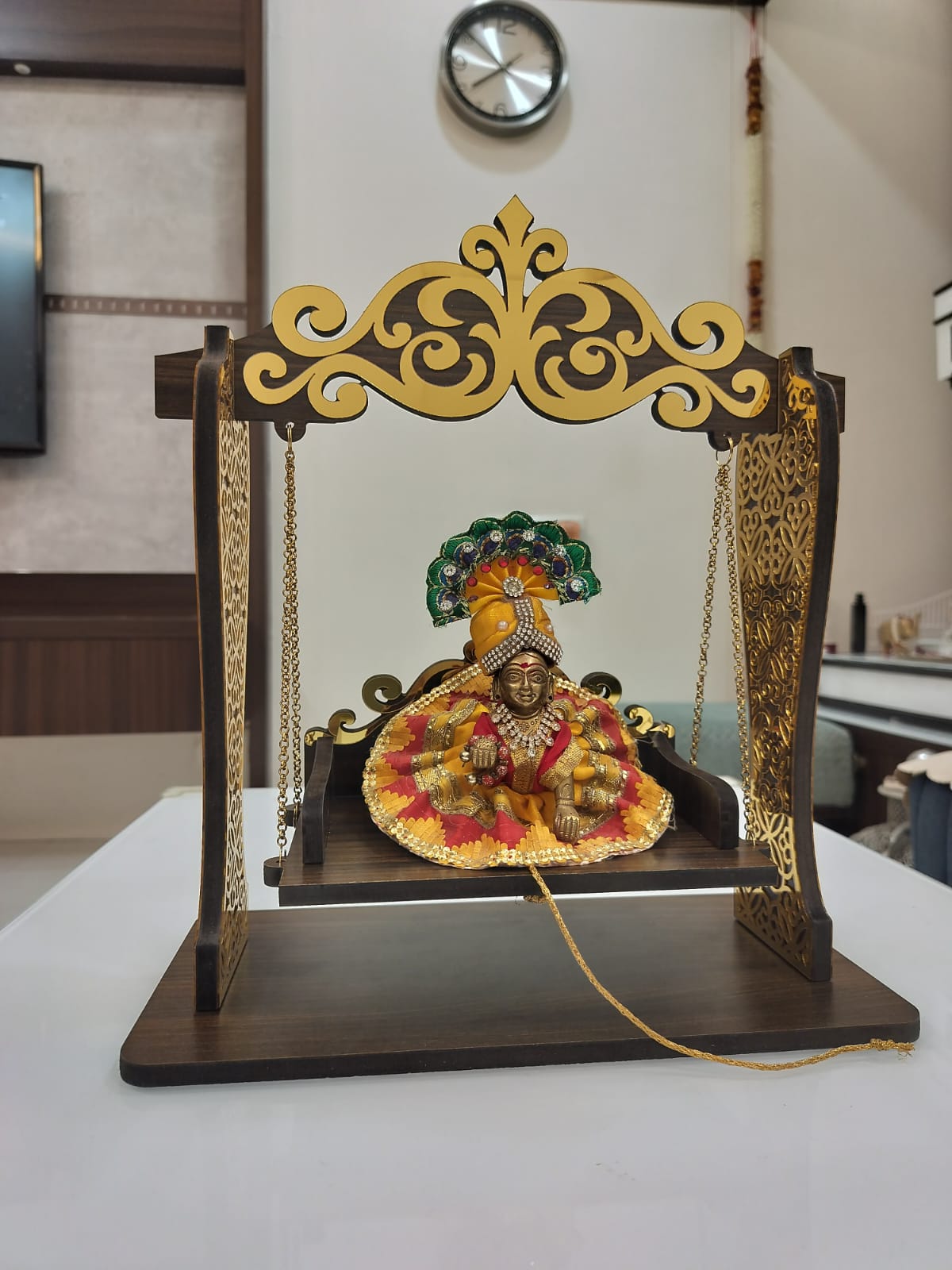 Unique Swing Palna Lord Krishna Janamashtami MDF Indian Gopal Jhula
