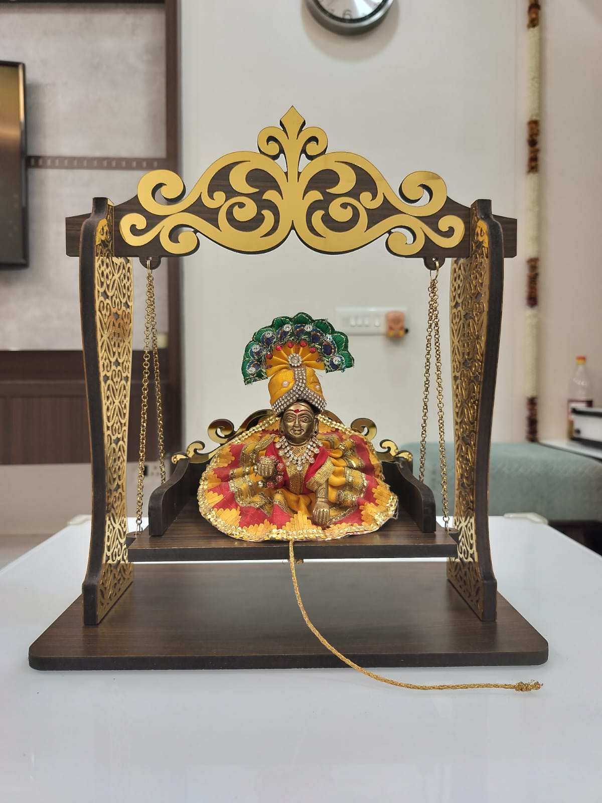 Unique Swing Palna Lord Krishna Janamashtami MDF Indian Gopal Jhula