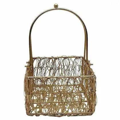 Metal Mesh Square Shape Gift Basket