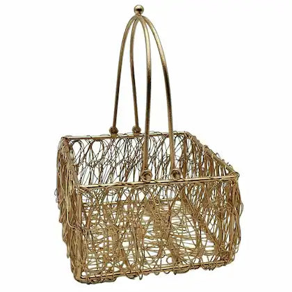 Metal Mesh Square Shape Gift Basket