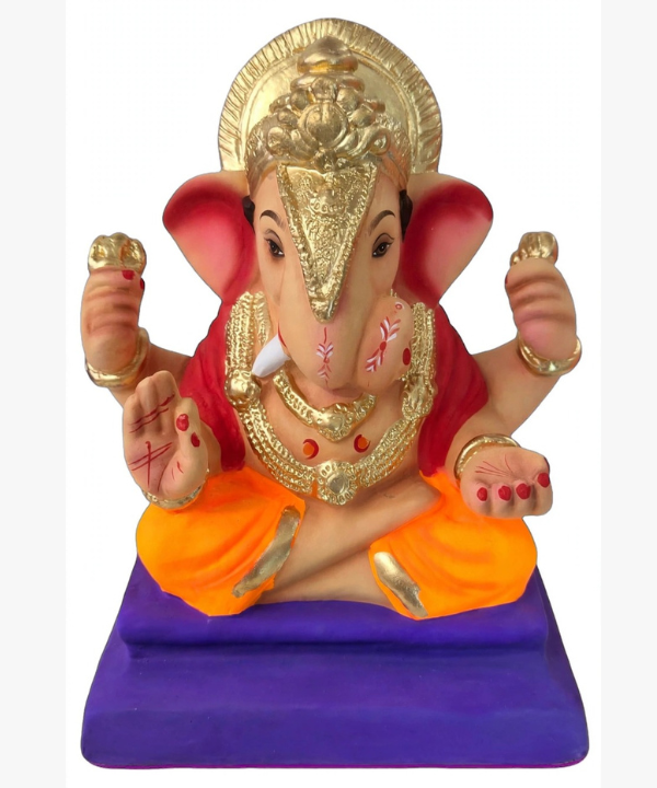 12 Inch Dagdusheth Clay Ganesha Idol