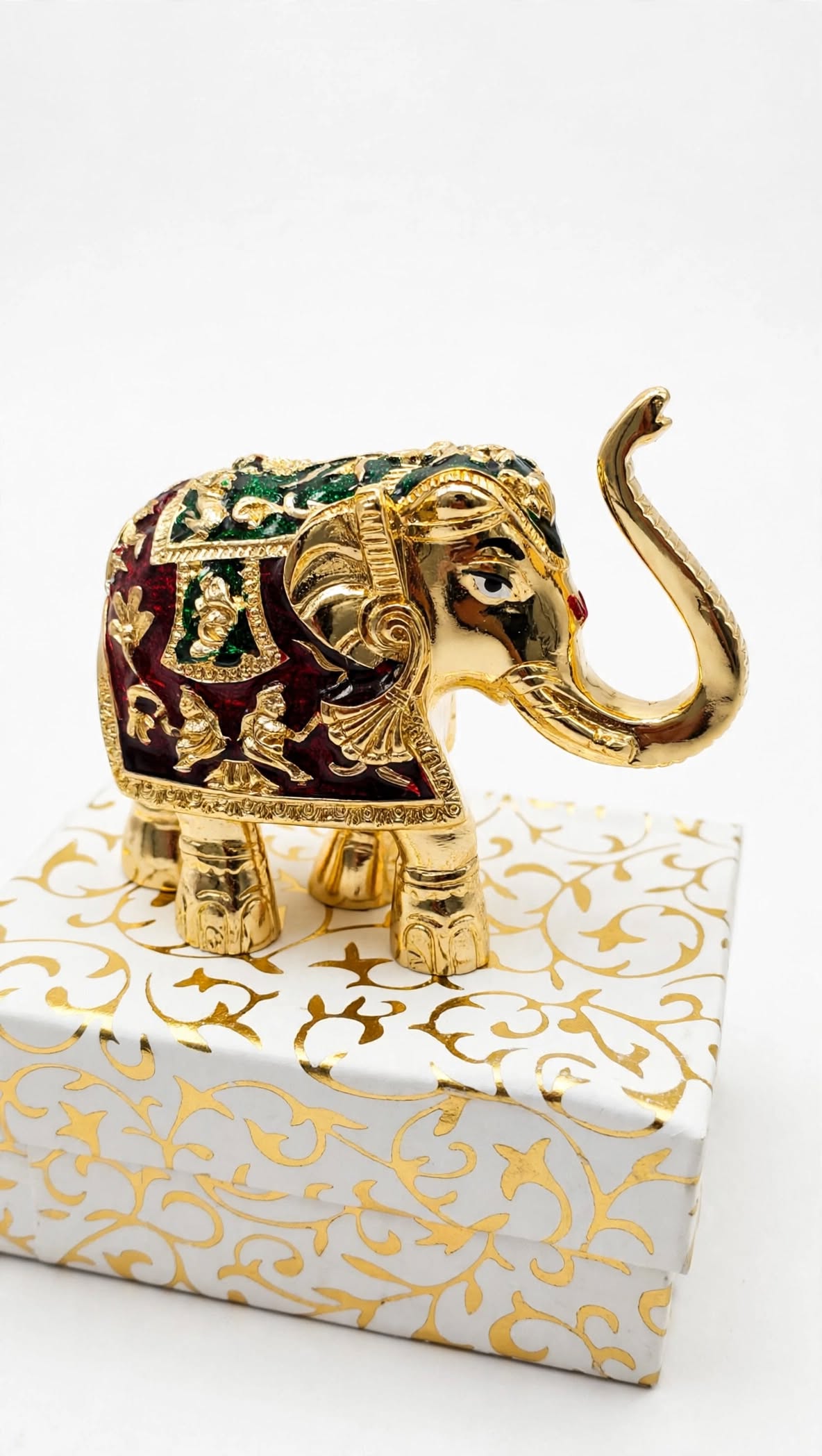 Golden Meenakari Lucky Elephant