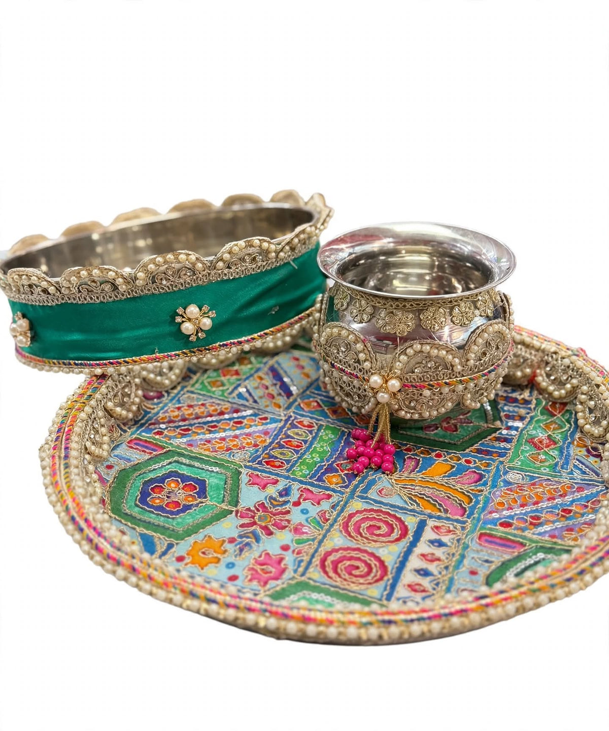 Karwa Chauth Thali Set Green