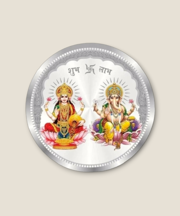 10gm Pure Silver Lakshmi Ganesha Printed Coin β A Blessing of Prosperity & Wisdom