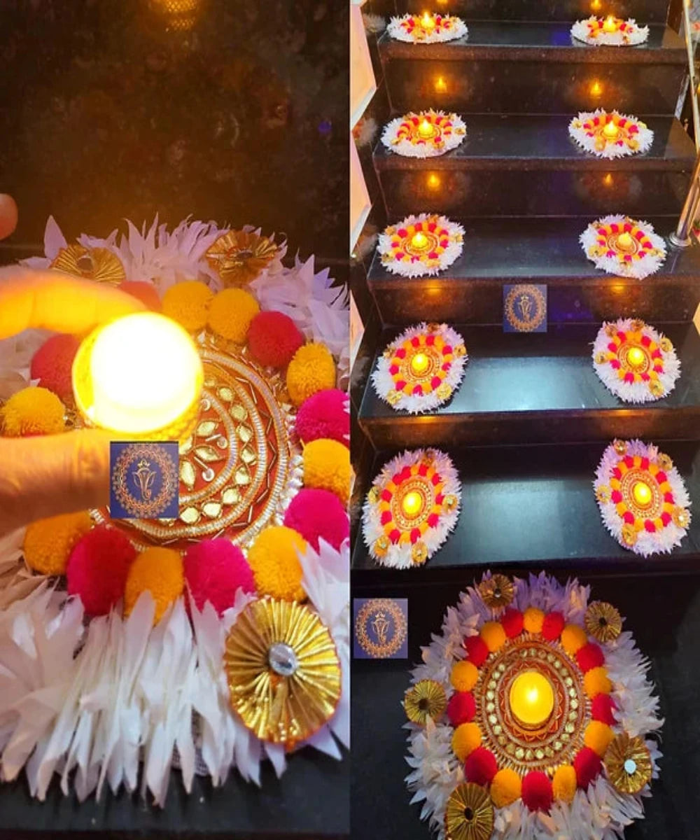 1 pc Mogra Rangoli Tealight Holder