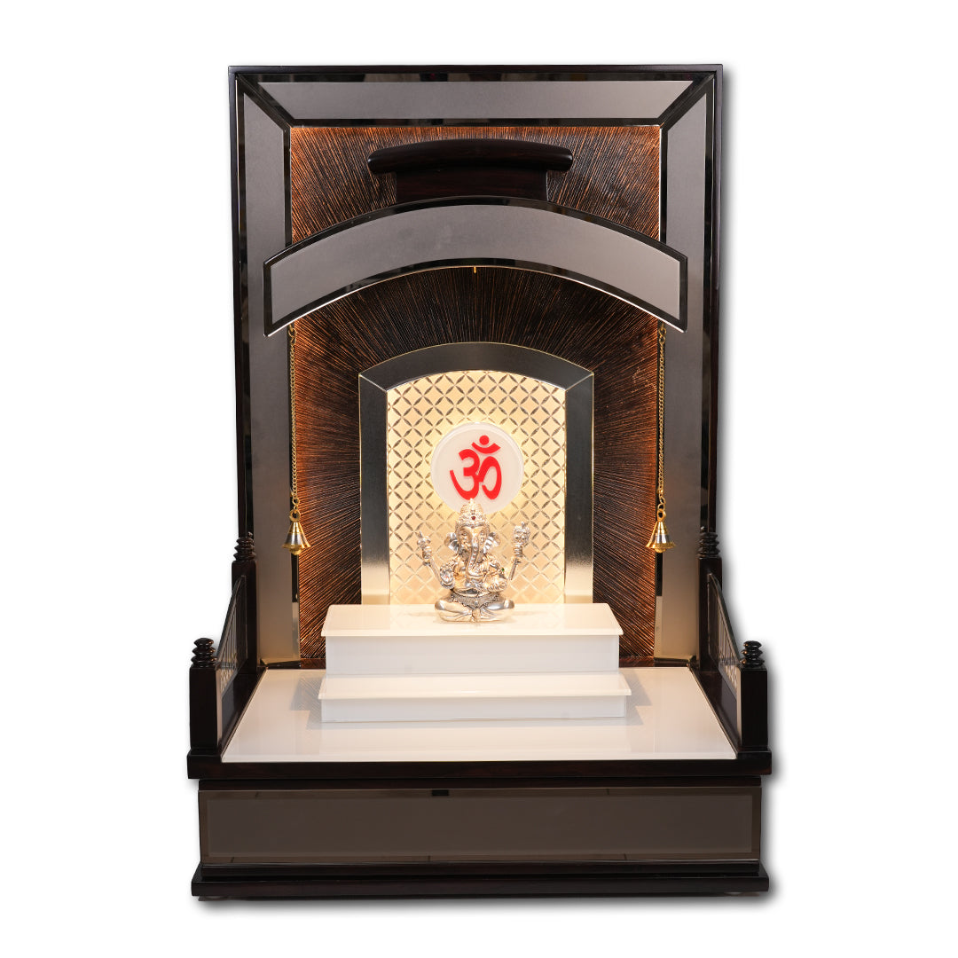 "Golden Curve"Pooja Mandir (Single Drawer)