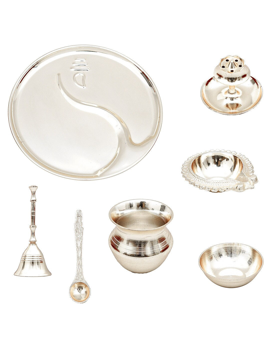 Silver Plated Ganesh Pooja Thali Set