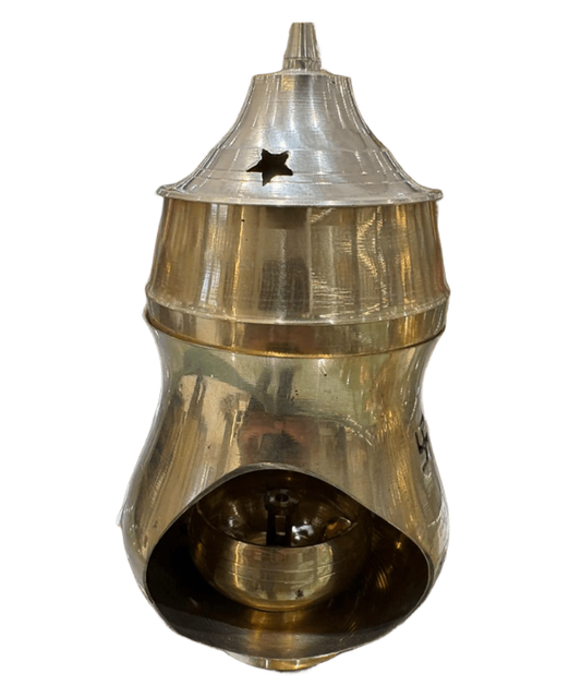 Brass Akhand Diya with Protective Cover | Traditional Oil Lamp for Pooja