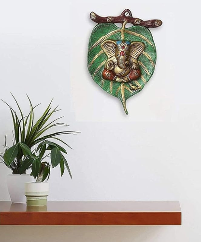 Green Leaf Ganesha Wall Hanging
