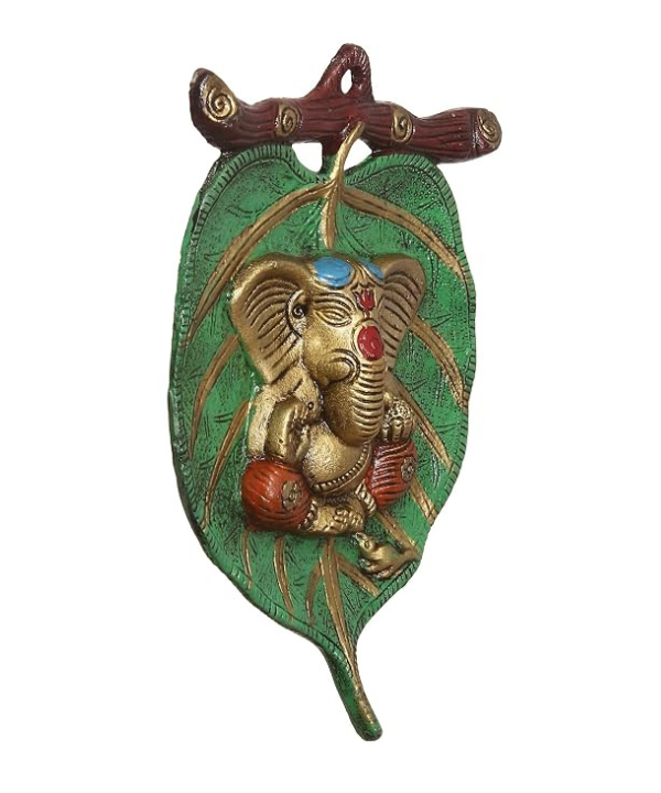 Green Leaf Ganesha Wall Hanging