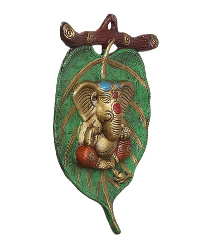 Green Leaf Ganesha Wall Hanging