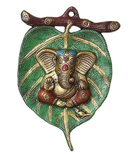Green Leaf Ganesha Wall Hanging