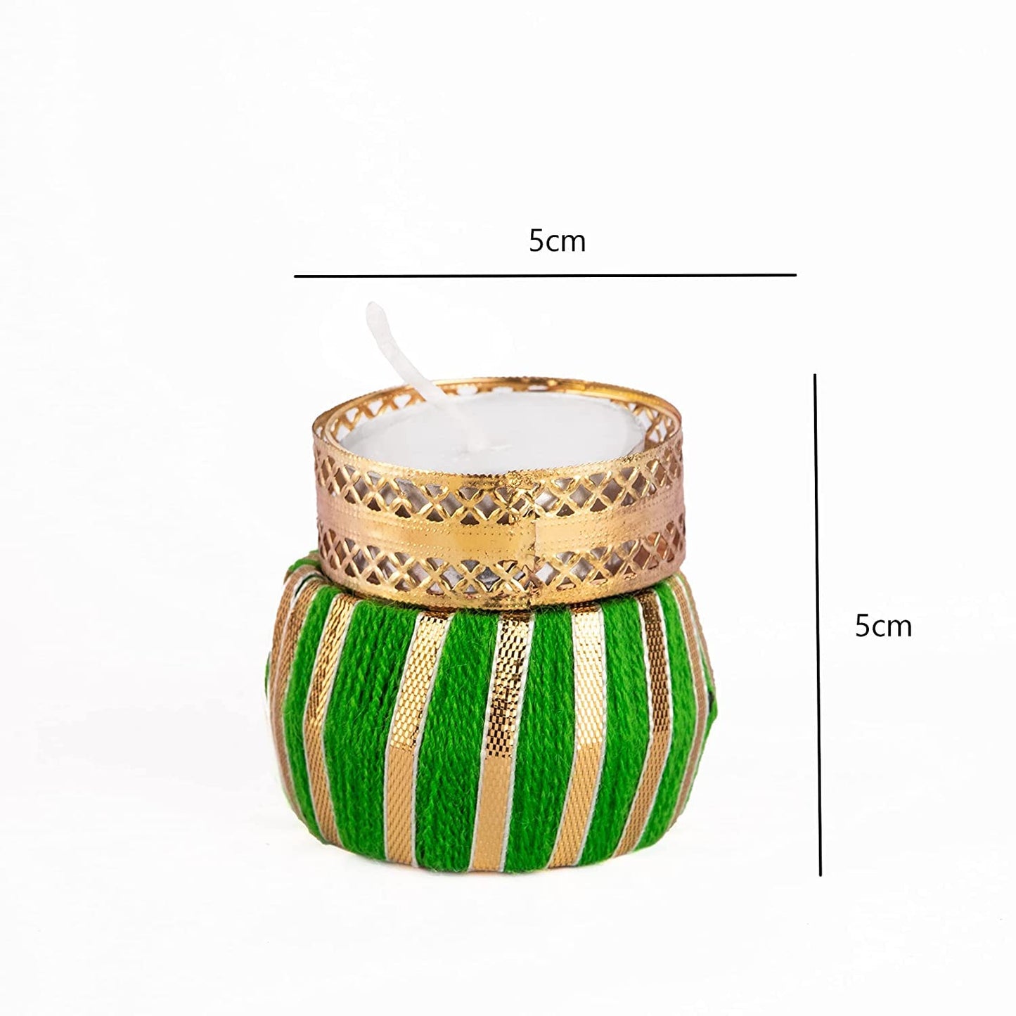 2 pc Multi color Damru Tealight Holder