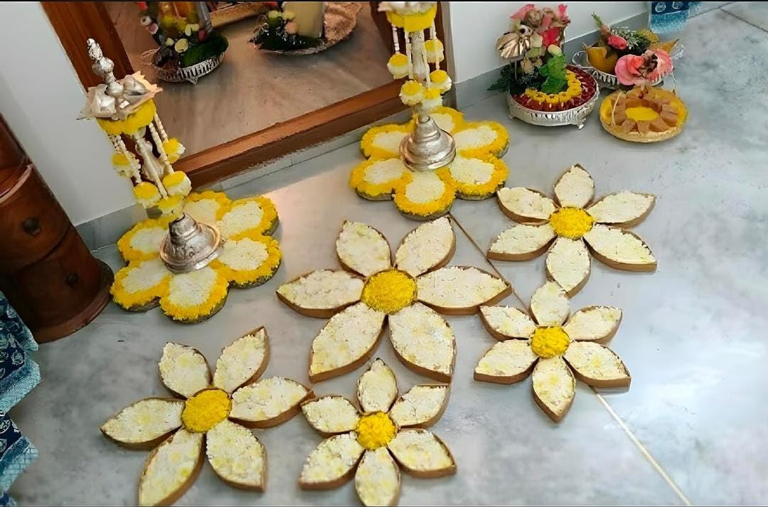 Decorative Flower Shape Bowls/Urli for Diwali/Home/Table Decoration/Gift Item 3 pc