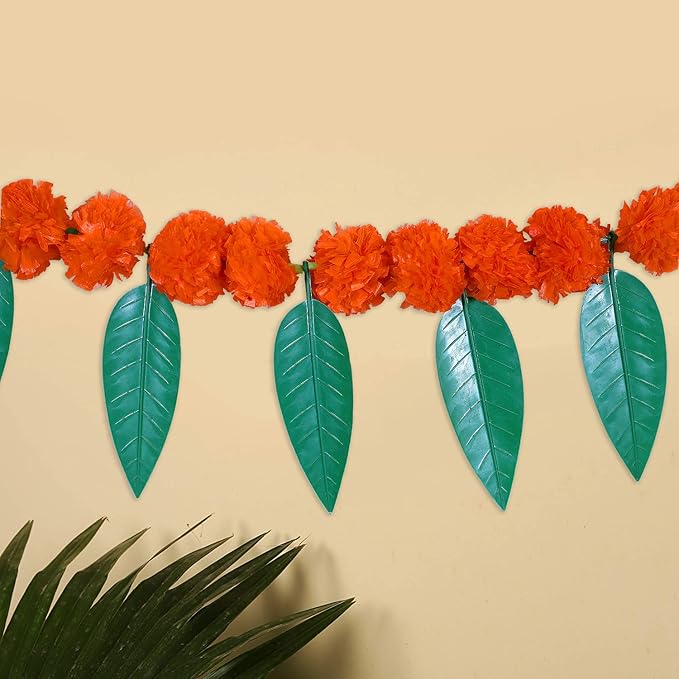 Marigold Garland Marigold Fluffy Flowers Garlands Door Toran Set