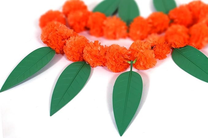 Marigold Garland Marigold Fluffy Flowers Garlands Door Toran Set