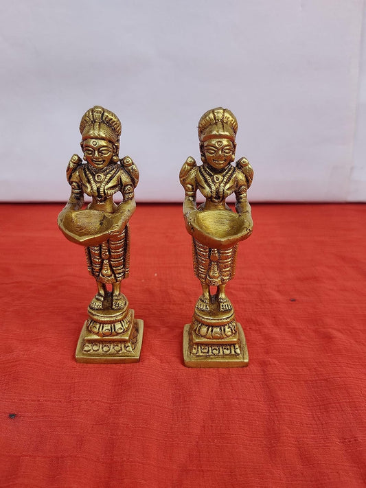 Brass Deep Lakshmi Statue Idol Pair