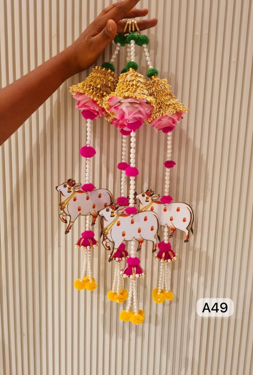 Pichwai With Rose Hanging Pair - Height - 50 cm