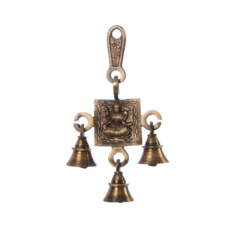 Brass Lakshmi Wall Hanging 3 Bells