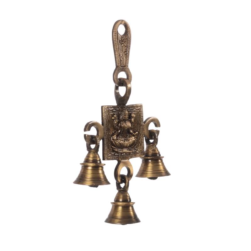 Brass Lakshmi Wall Hanging 3 Bells