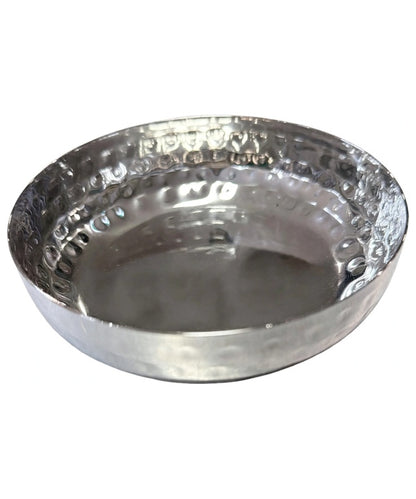 Hammered Stainless Steel Dahi Wada Plate