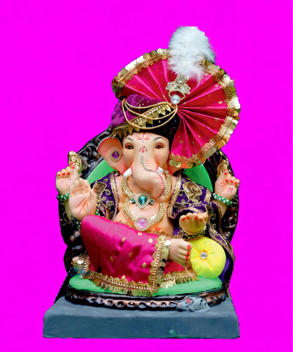 15 Inch Ganpati Idol - Pink Dhoti