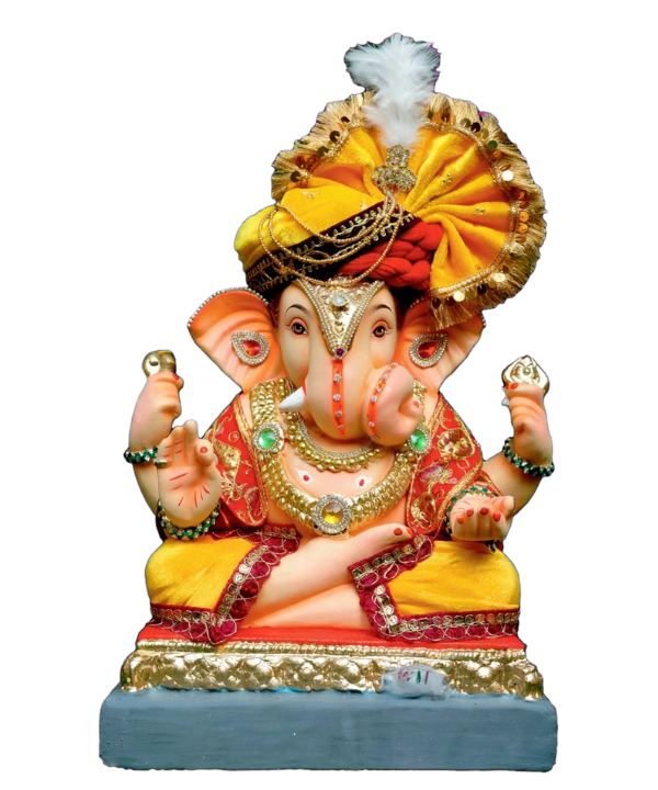 18 Inch Dagdusheth Ganpati Idol - Yellow Dhoti