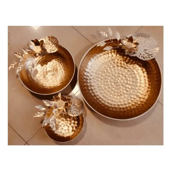 3 Pc Diya Decorative Urli With Tea Light