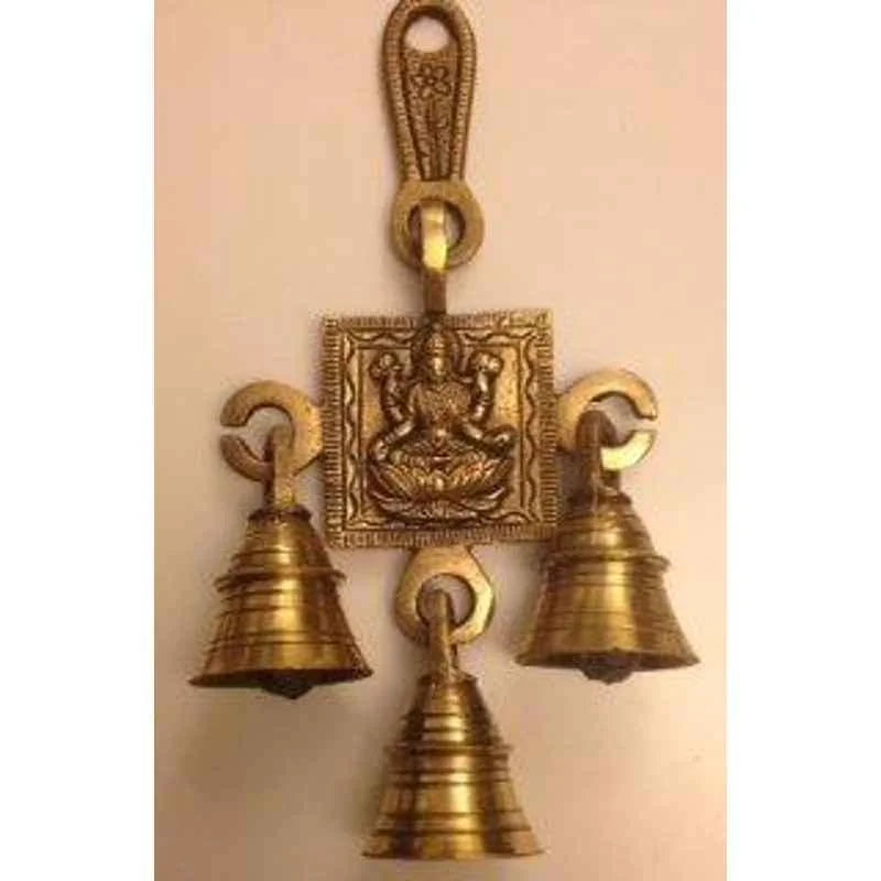 Brass Lakshmi Wall Hanging 3 Bells