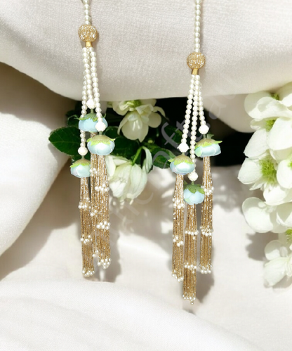 Handmade Artificial Rose & Pearl Decorative Hanging, Festive Wall/Door Hanging Pair, Wall hanging (Set of 2)