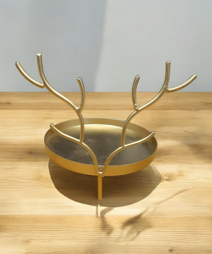 Golden Deer Shape Delicate Metallic Tealight Candle Holder