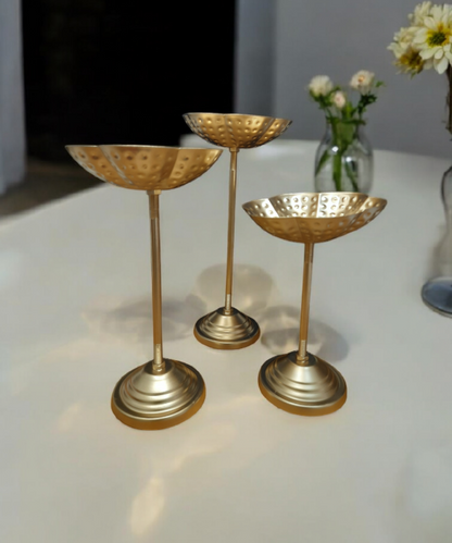 Decorative Urli Bowl Tealight Holder Stand | Urli Stand Set Of 3 For Decoration