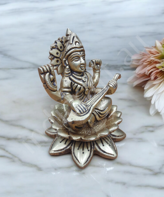 Saraswatiji Brass Statue