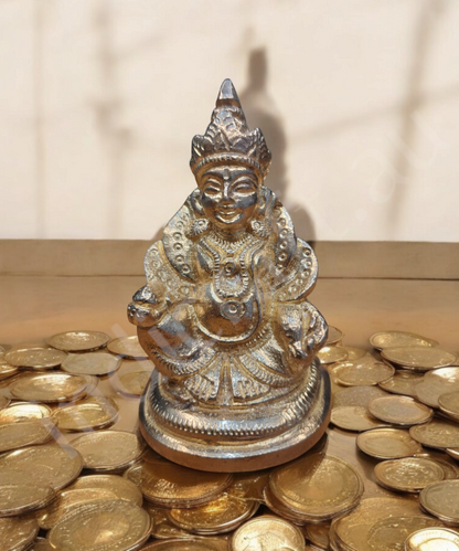 Brass Kuber Idol Statue for Home Temple, Wealth & Prosperity Deity