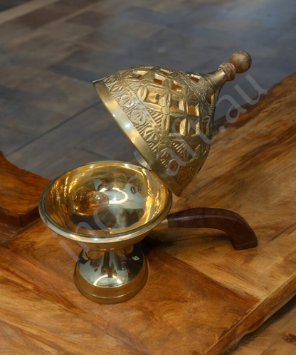 Brass Loban Burner, Traditional Dhoop Dani for Home , Temple Use
