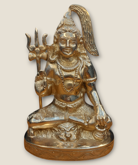 Brass Shivji Idol, Lord Shiva Statue for Home Temple & Meditation