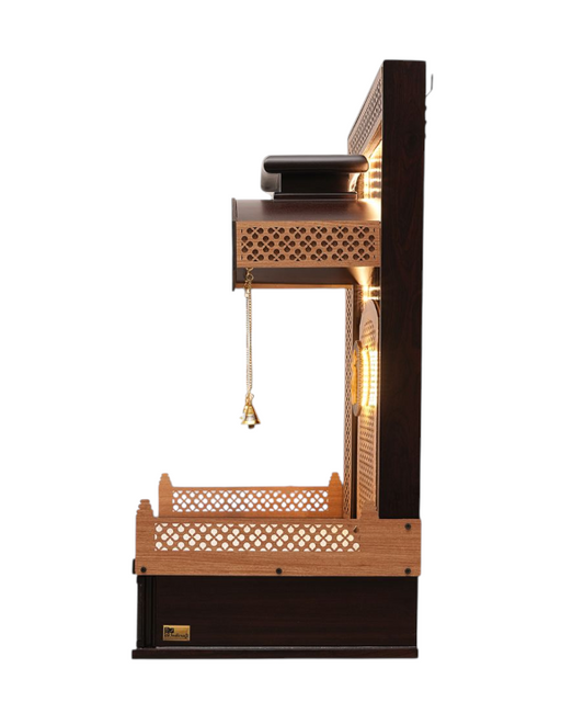 Golden Curve Pooja Mandir (Single Drawer)
