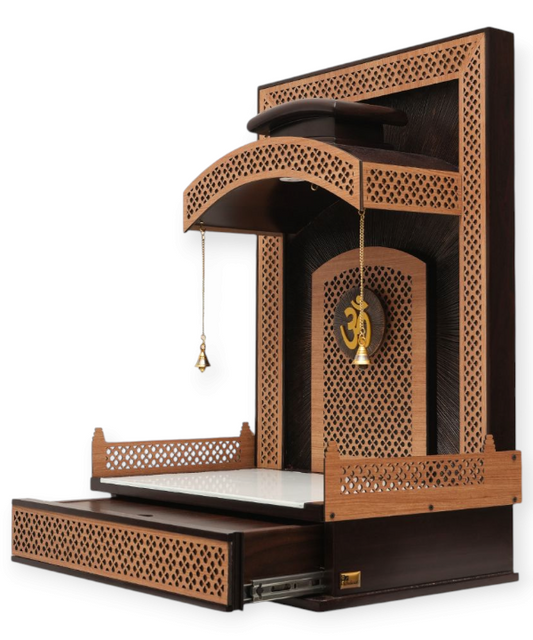 Golden Curve Pooja Mandir (Single Drawer)