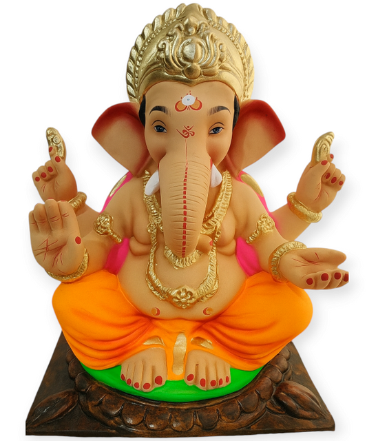 15'' Eco-Friendly Clay Ganpati : HandPainted