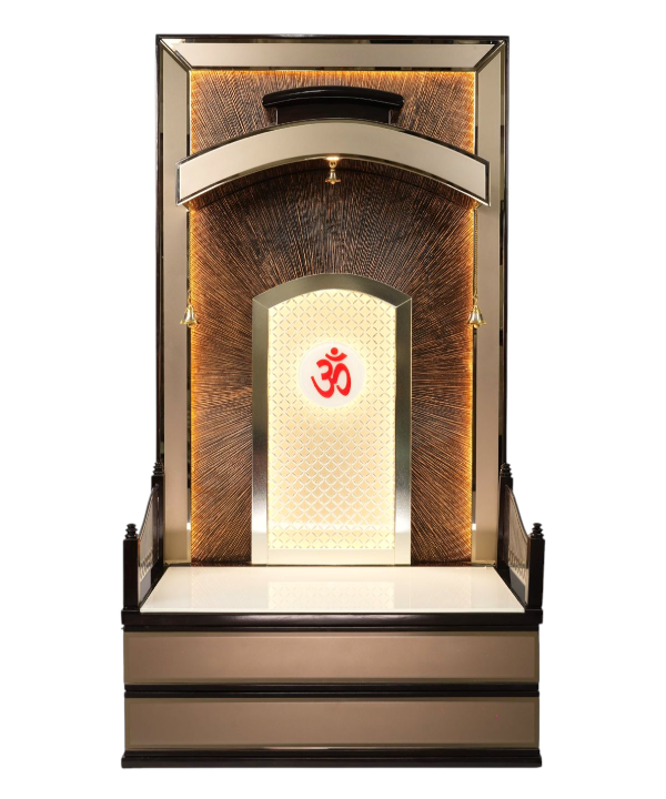 "Golden Curve"Pooja Mandir(Double Drawer)
