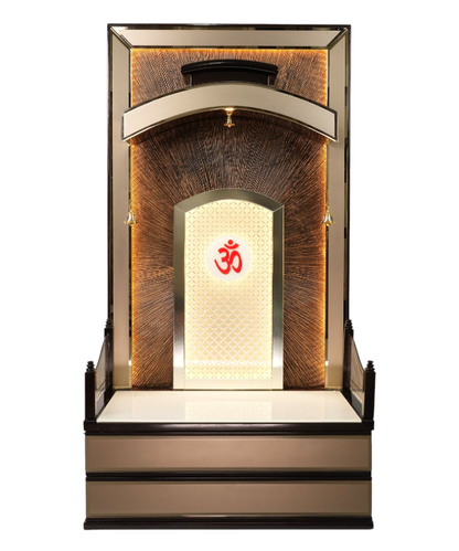 "Golden Curve"Pooja Mandir(Double Drawer)