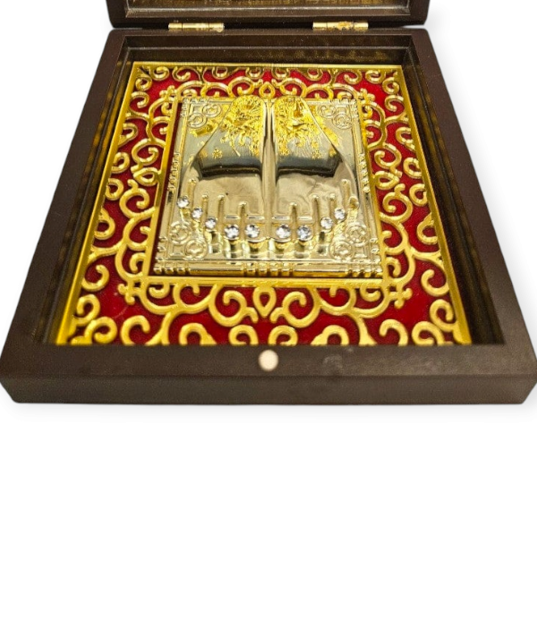 Mata Rani Charan Paduka in Decorative Box | Divine Durga Maa Footprints for Pooja & Gifting