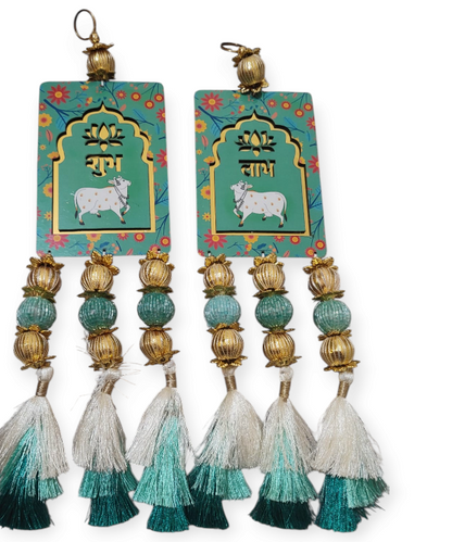 Shubh Labh Hanging Door/Wall Decor with Cow Design