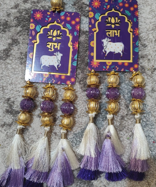 Shubh Labh Hanging Door/Wall Decor with Cow Design
