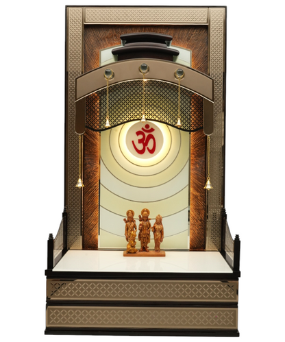 "Golden Garuda"Pooja Mandir(Double Drawer)(92cm Width)