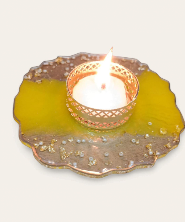 Golden Glow Acrylic Tealight Holder