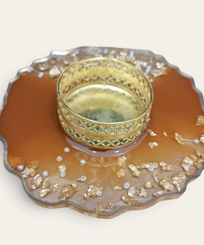 Golden Glow Acrylic Tealight Holder