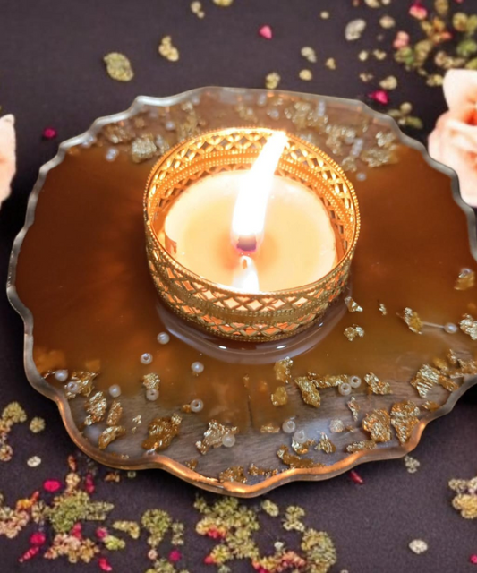 Golden Glow Acrylic Tealight Holder