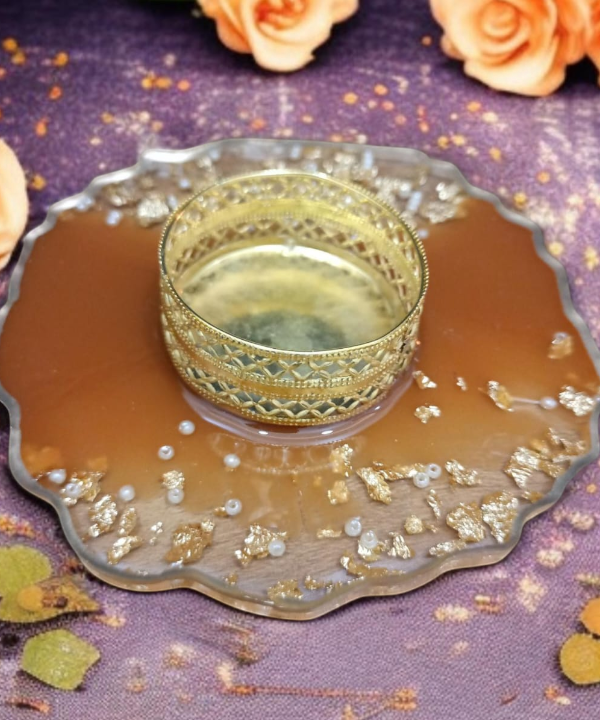 Golden Glow Acrylic Tealight Holder
