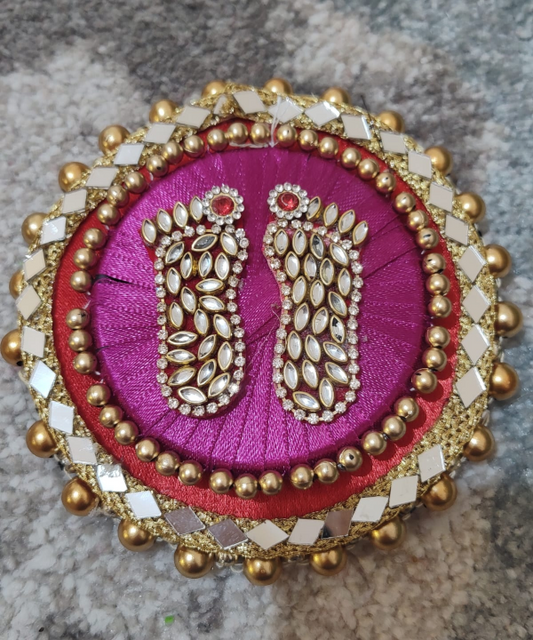 1Pc Laxmi Charan Paduka Decorative Charan